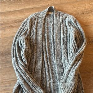 Cozy Gray Cable Knit Sweater
